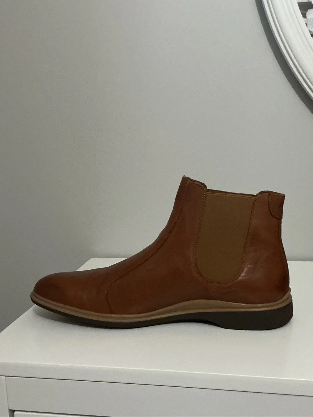 Men's Chukka Chelsea Boot in Cognac Brown Leather